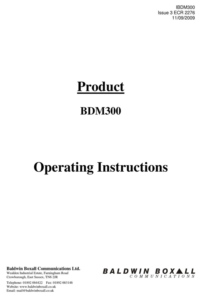 Baldwin Boxall BDM300 operating instructions