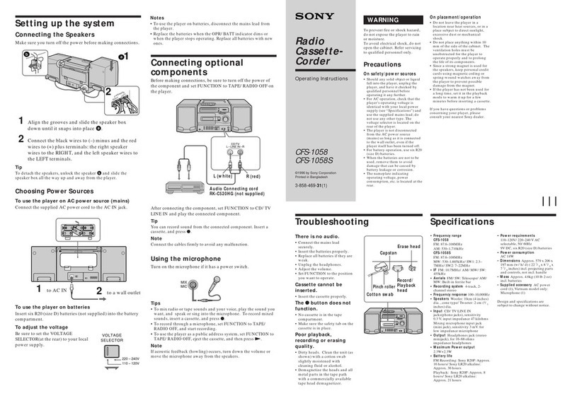 Sony CFS-1058S User manual
