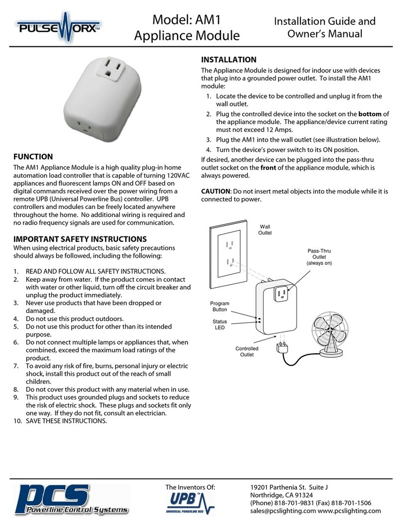 PulseWorx AM1 Installation guide and owner's manual