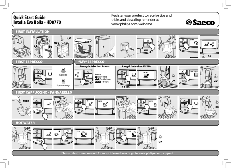 Saeco Intelia Evo Bella HD8770 quick start guide