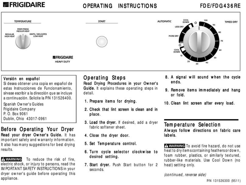 Frigidaire FDG436RE operating instructions Frigidaire FDG436RE operating instructions