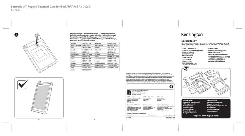 Kensington SecureBack K67739 quick start guide Kensington SecureBack K67739 quick start guide