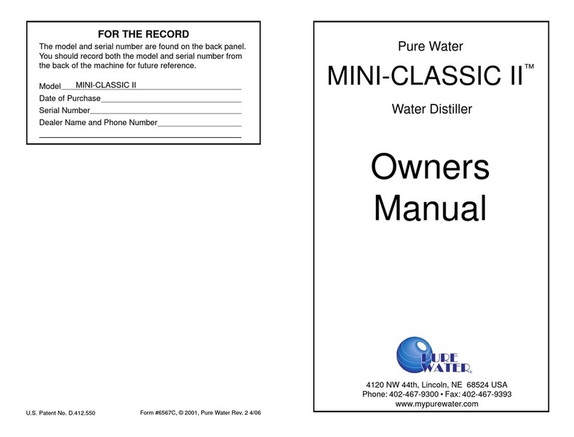 Pure Water MINI-CLASSIC II owner's manual