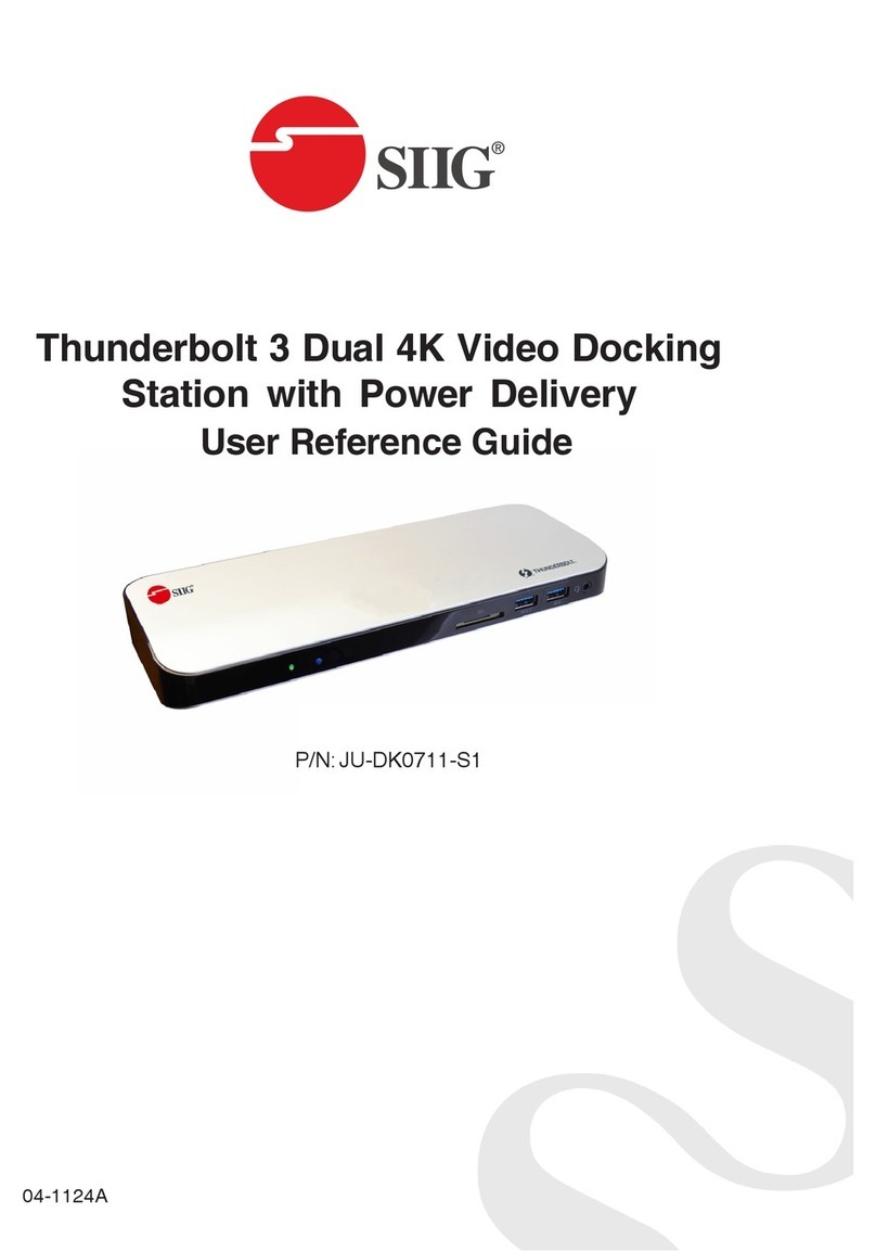 SIIG Thunderbolt 3 Dual 4K Video Docking Station with Power... User reference guide
