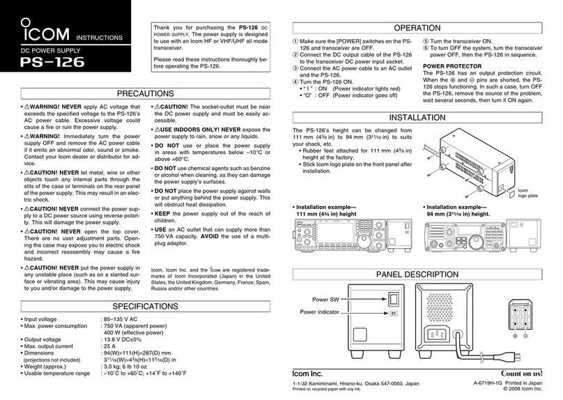 Icom PS-126 instructions