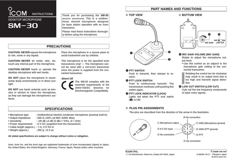 Icom SM-30 instructions