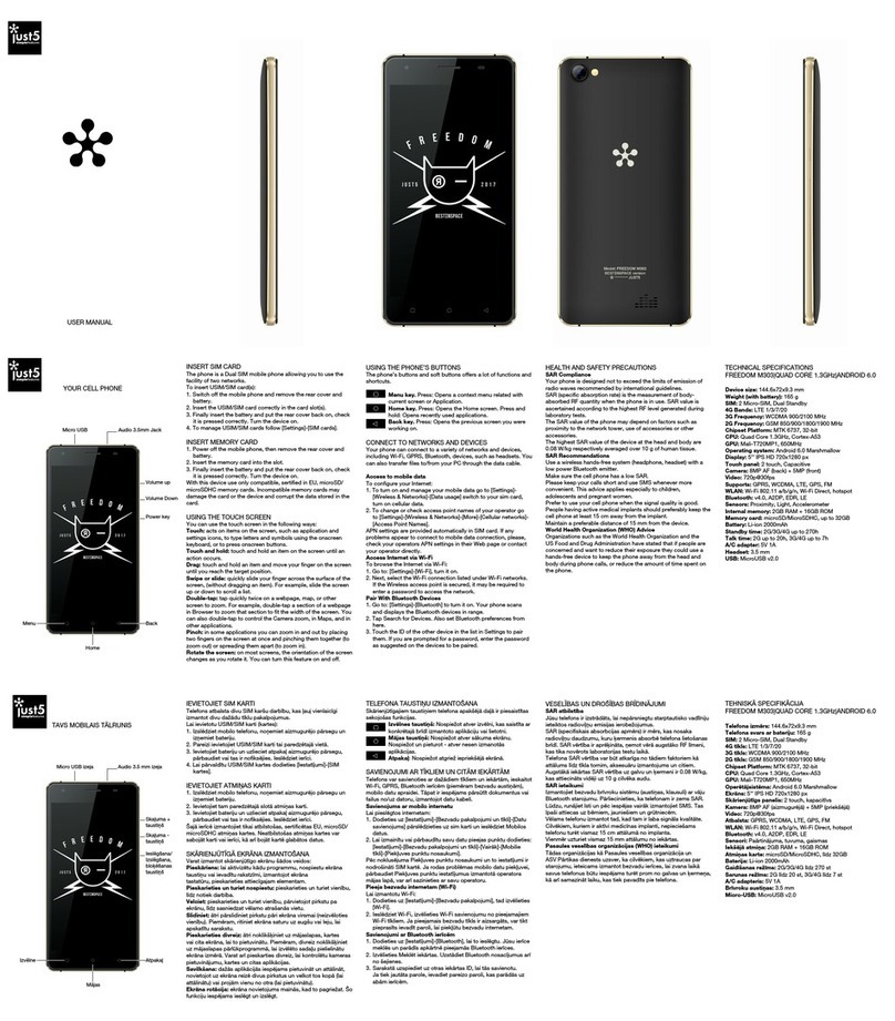 Just5 Freedom M303 User manual Just5 Freedom M303 User manual