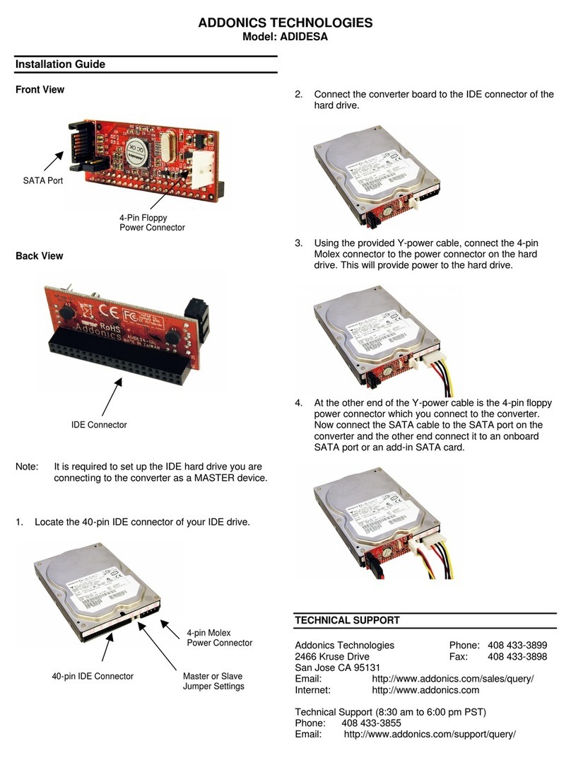 Addonics Technologies ADIDESA installation guide