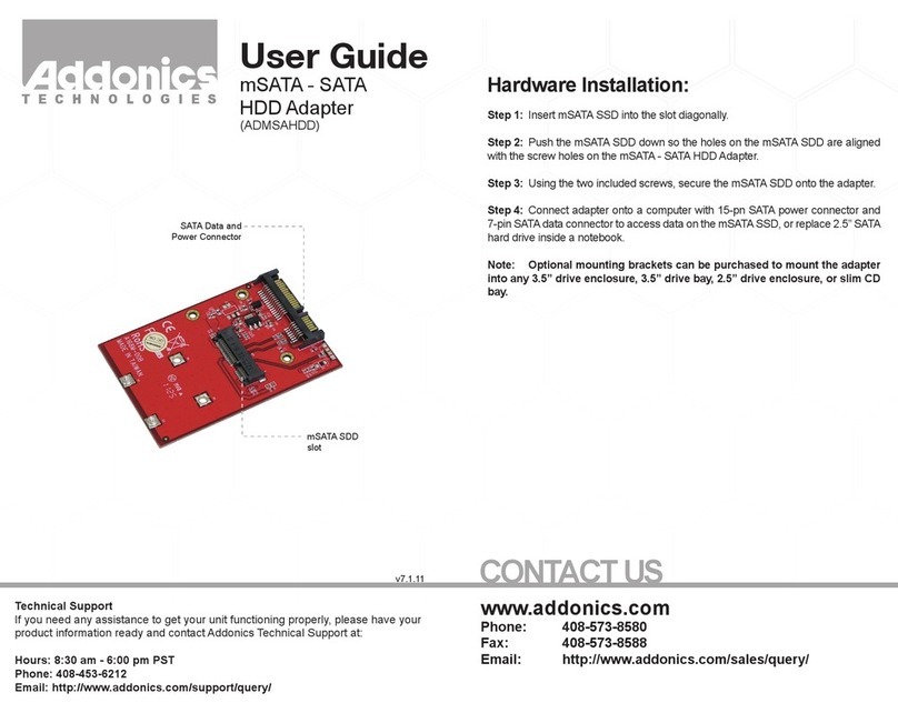 Addonics Technologies ADMSAHDD User manual