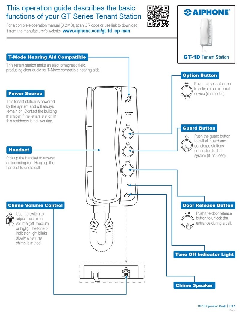 Aiphone GT-1D User manual