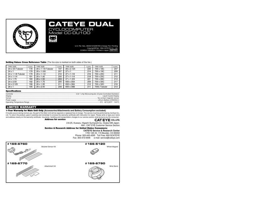 Cateye CC-DU100 User manual Cateye CC-DU100 User manual