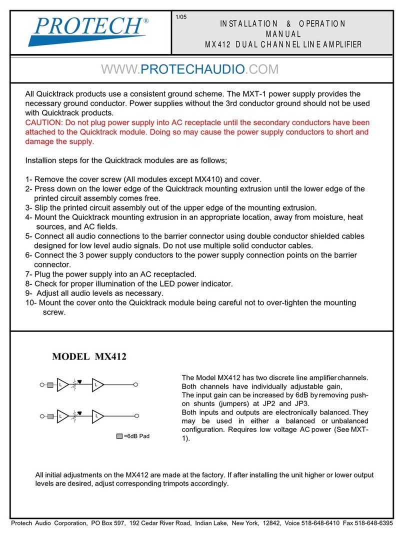 protech MX412 Installation & operation manual