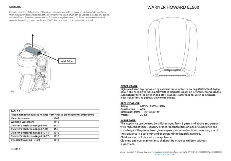 Warner Howard EL600 User manual