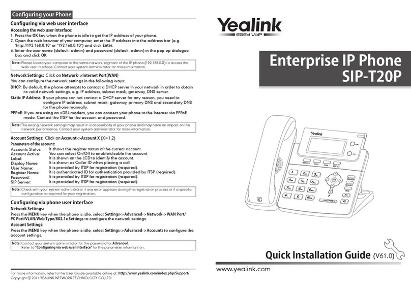 Yealink Yealink SIP-T20P User manual