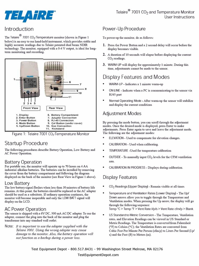 Telaire 7001 User instructions