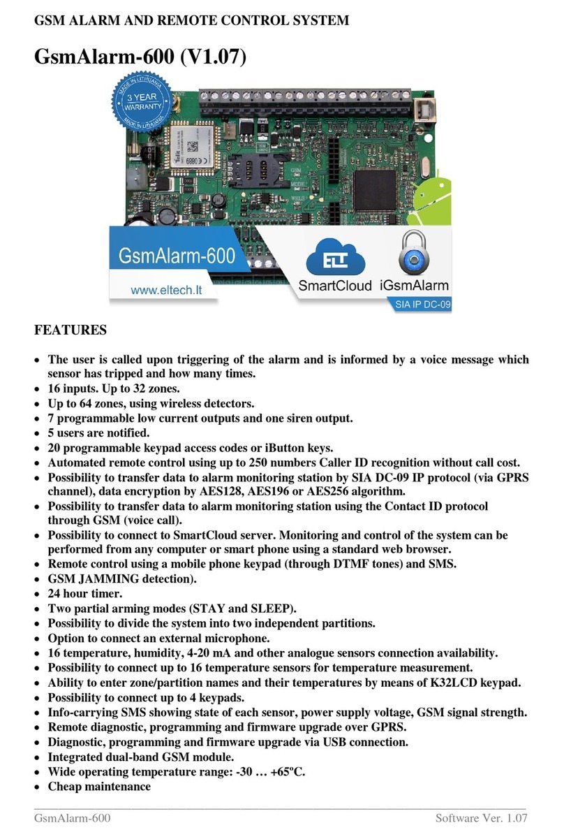 eltech GsmAlarm-600 manual