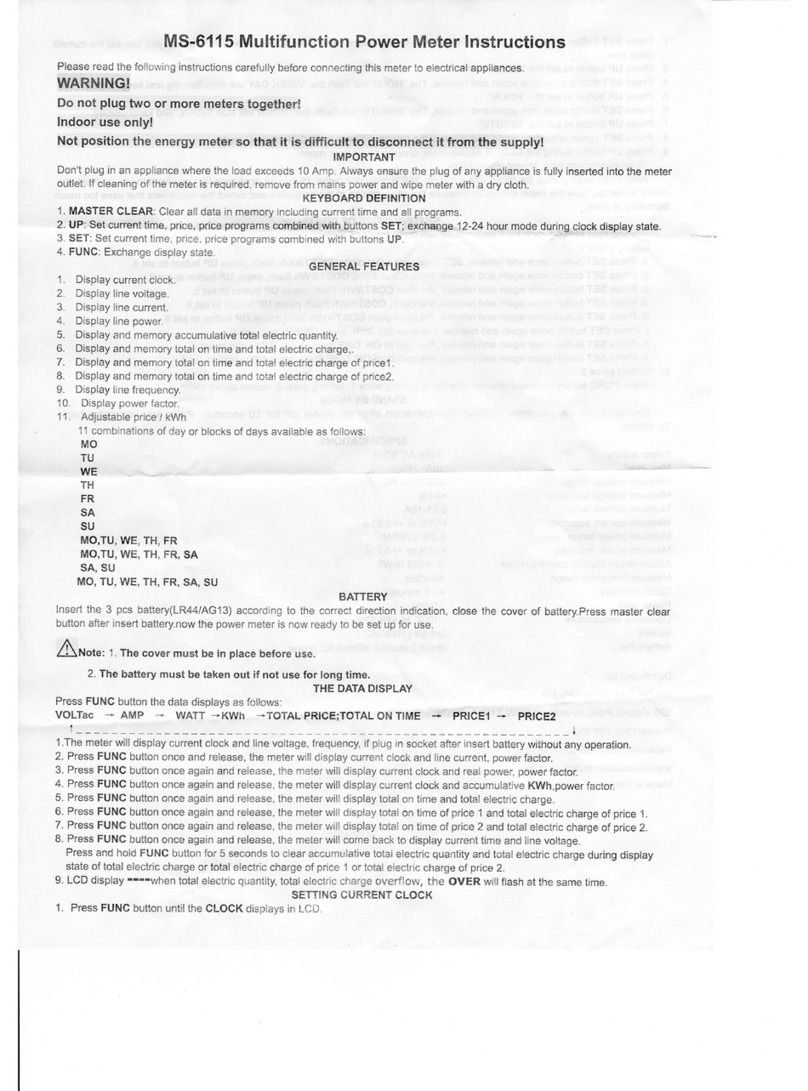 Electus Distrubution MS-6115 instructions