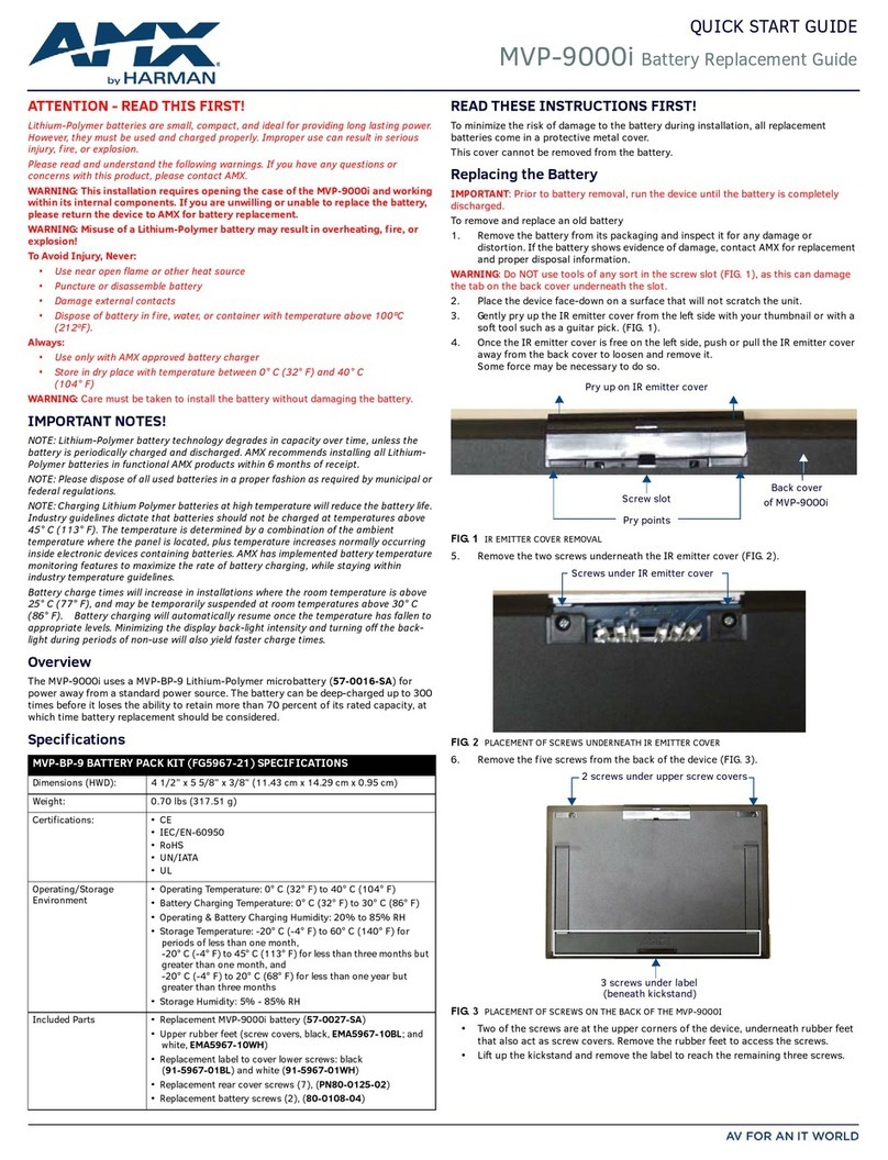 AMX MVP-9000i quick start guide