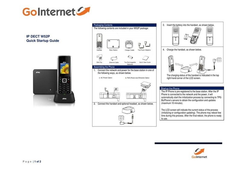 GOINTERNET W52P Quick start up guide GOINTERNET W52P Quick start up guide