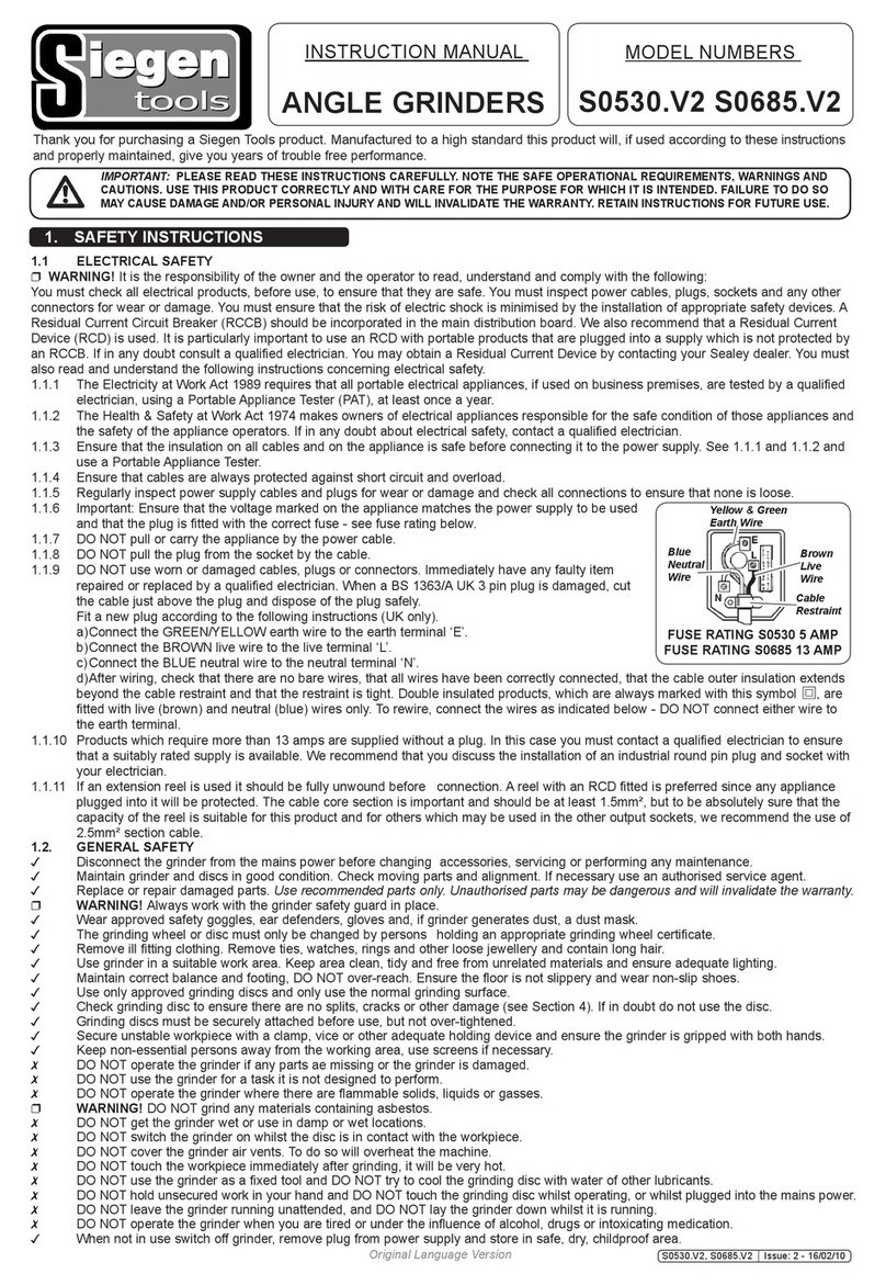 Siegen tools S0530.V2 instruction manual