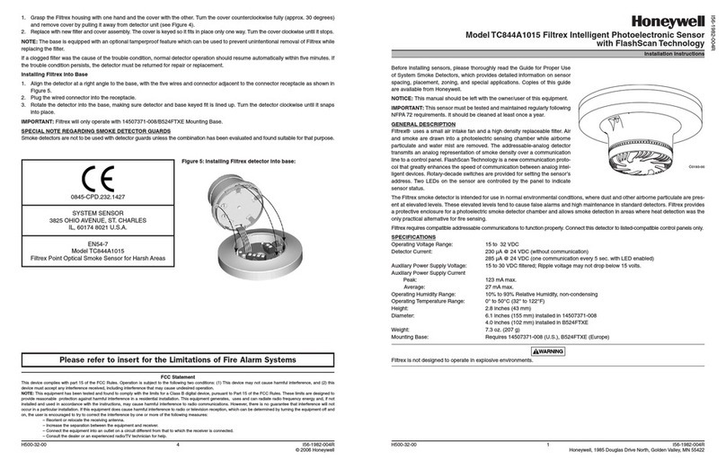 Honeywell TC844A1015 User manual