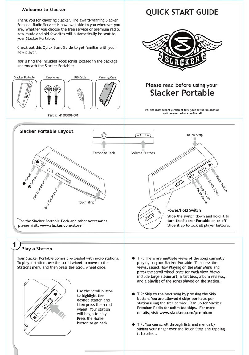 Slacker Portable User manual