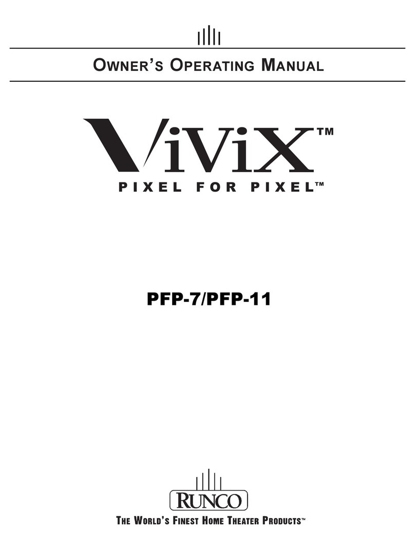 Runco ViViX PIXEL FOR PIXEL PFP-7 Operation manual