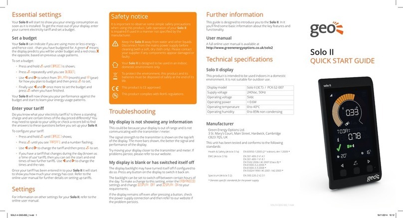 Geo Solo II Operating and maintenance instructions
