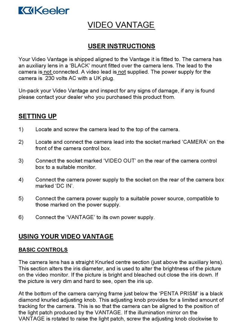 Keeler VIDEO VANTAGE User instruction manual