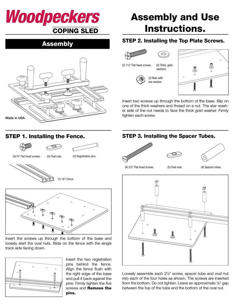 Woodpeckers Coping sled Assembly and use instructions Woodpeckers Coping sled Assembly and use instructions