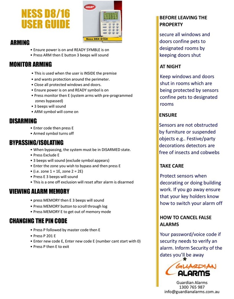 Guardian NESS D8/16 user guide