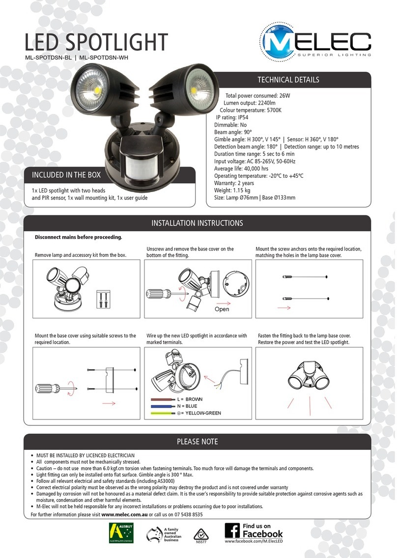 M-Elec ML-SPOTDSN-BL Installation instructions manual M-Elec ML-SPOTDSN-BL Installation instructions manual