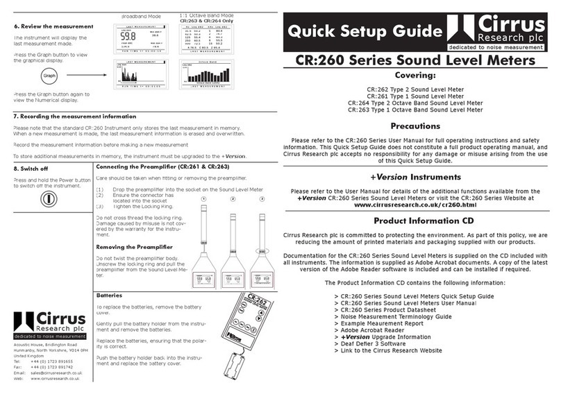 Cirrus CR:262 Quick setup guide