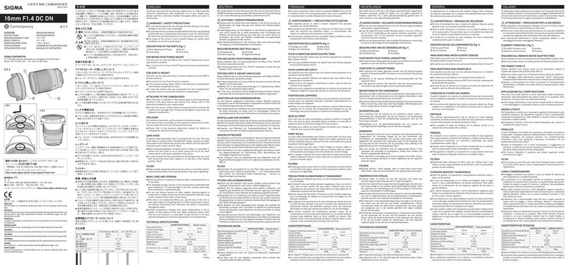 Sigma 16mm F1.4 DC DN instructions