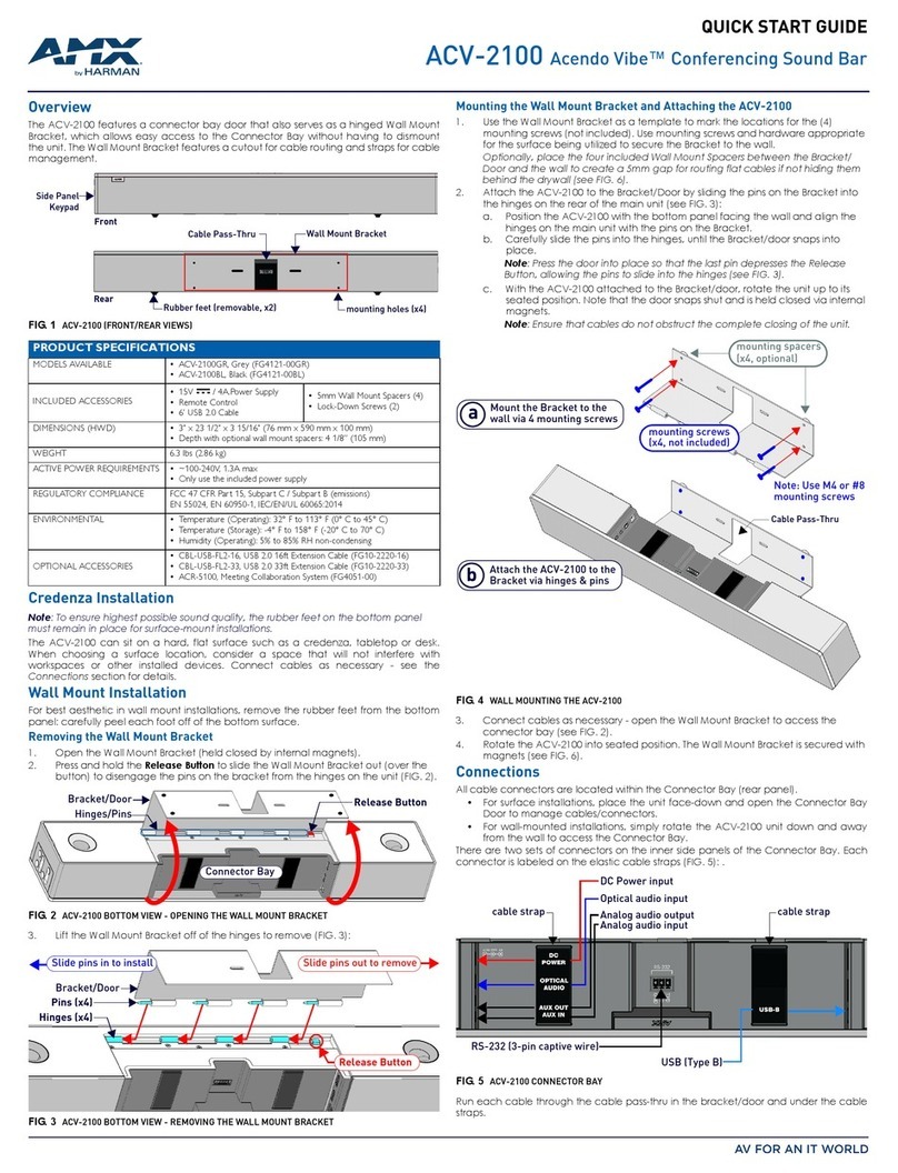 AMX ACV-2100 ACENDO VIBE quick start guide