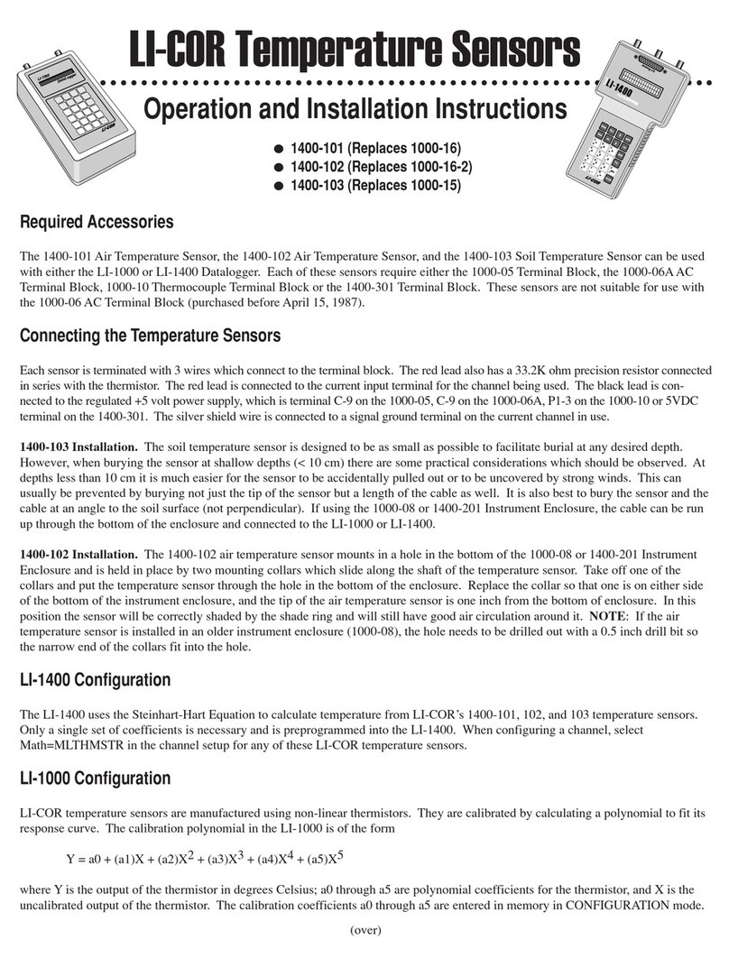 LI-COR 1400-101 Operation and installation instructions