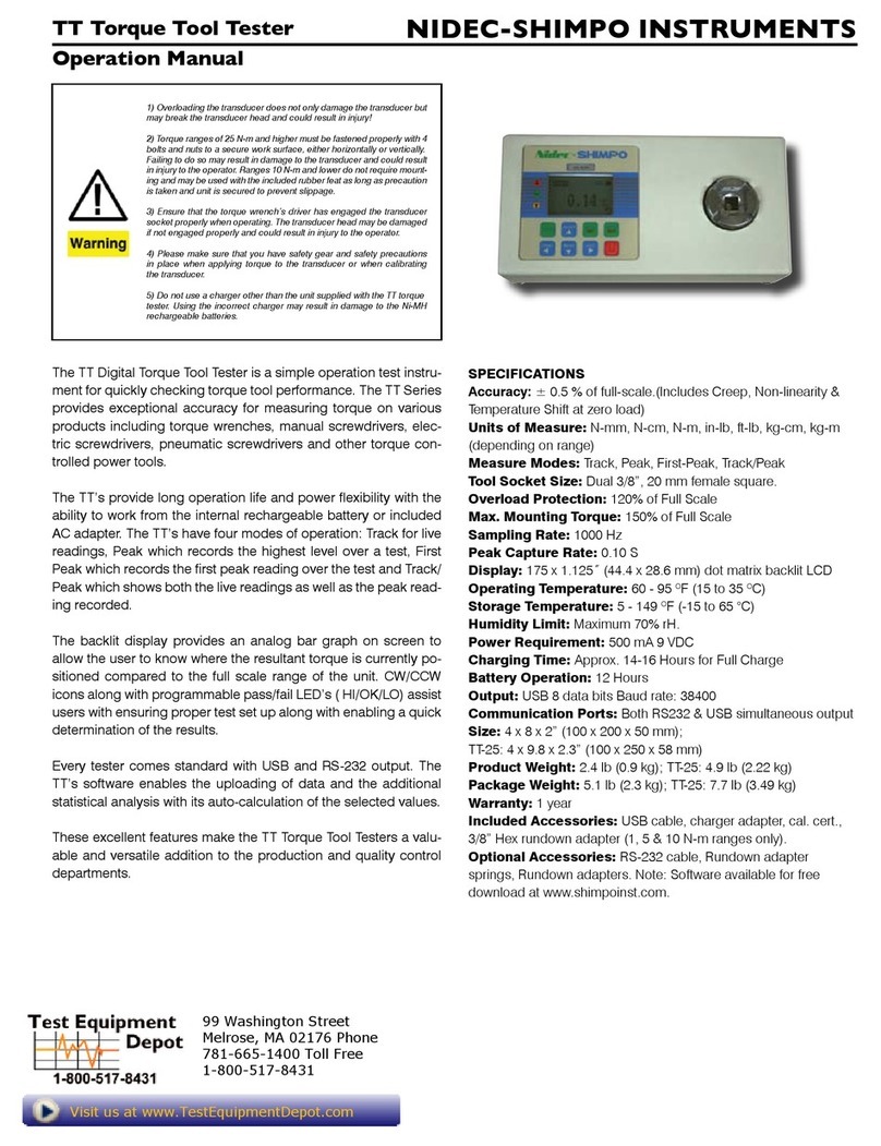 Nidec-Shimpo TT-0.5 Operation manual