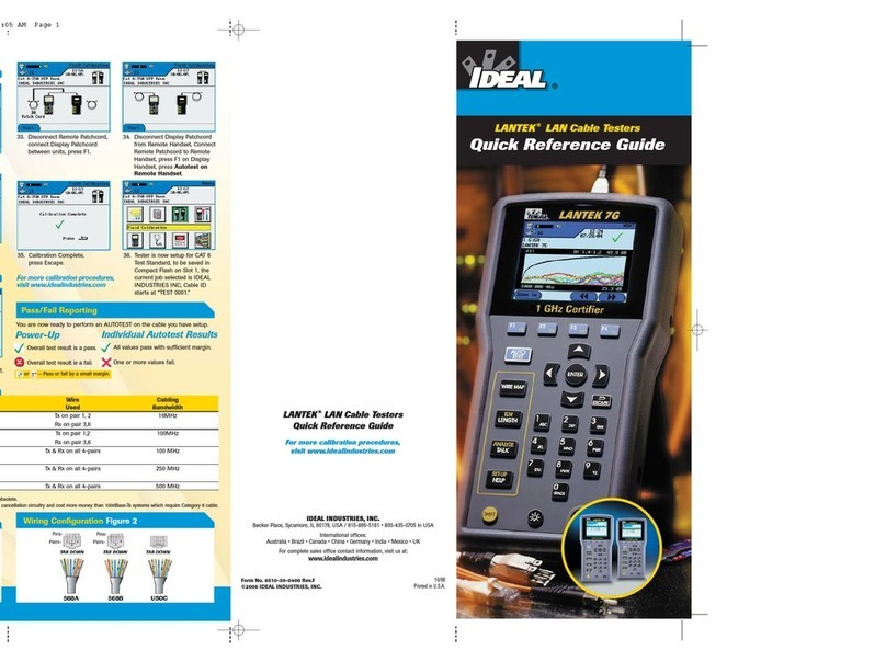 IDEAL LANTEK 7G Quick reference guide