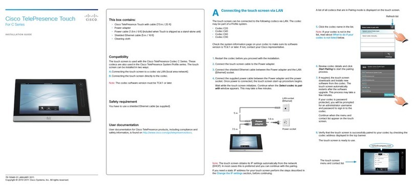 Cisco TelePresence Touch User manual