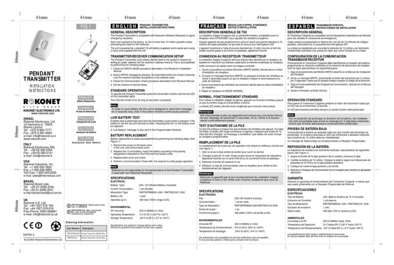 Rokonet RWT50EUV2 installation instructions