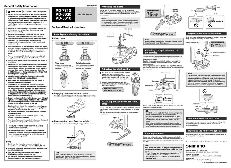 Shimano PD-5610 Service instructions