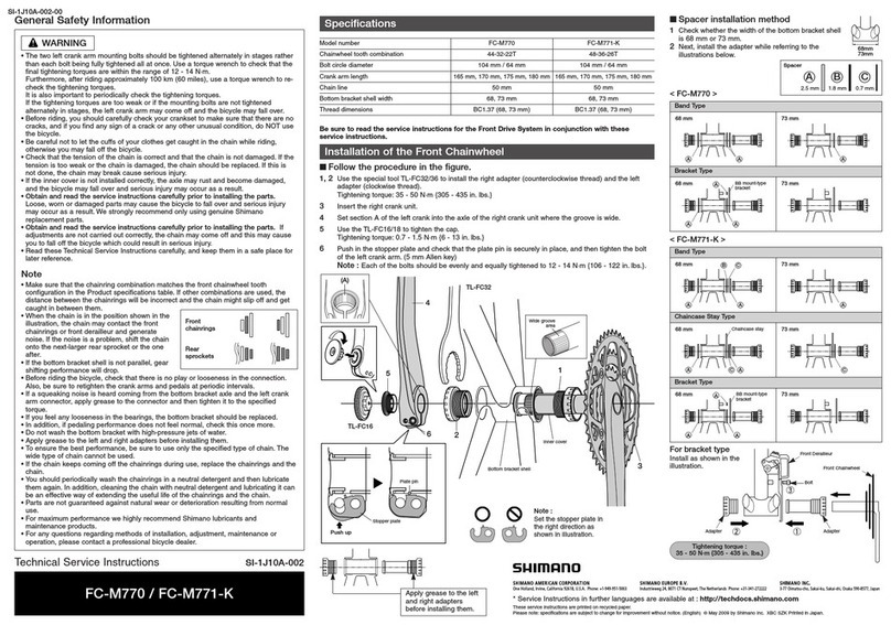 Shimano FC-M771-K Operating instructions