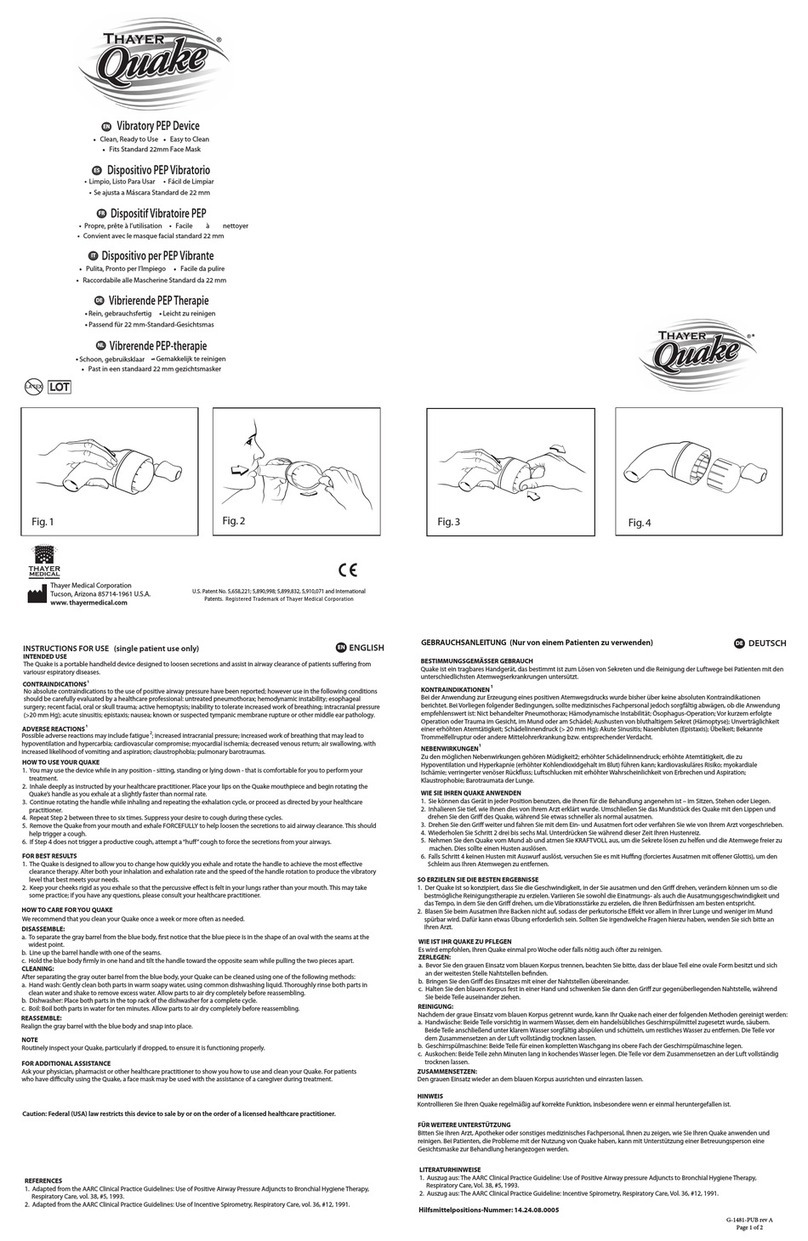 Thayer Medical Corporation Quake Instructions for use Thayer Medical Corporation Quake Instructions for use