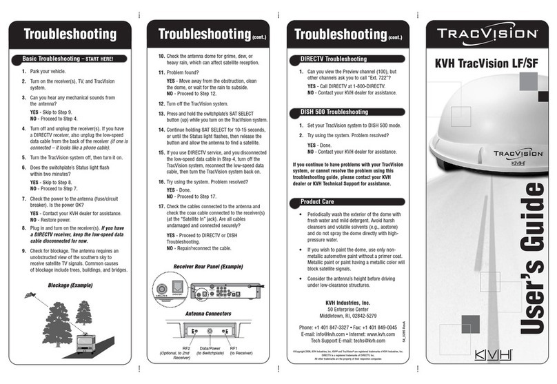 KVH Industries TracVision LF User manual
