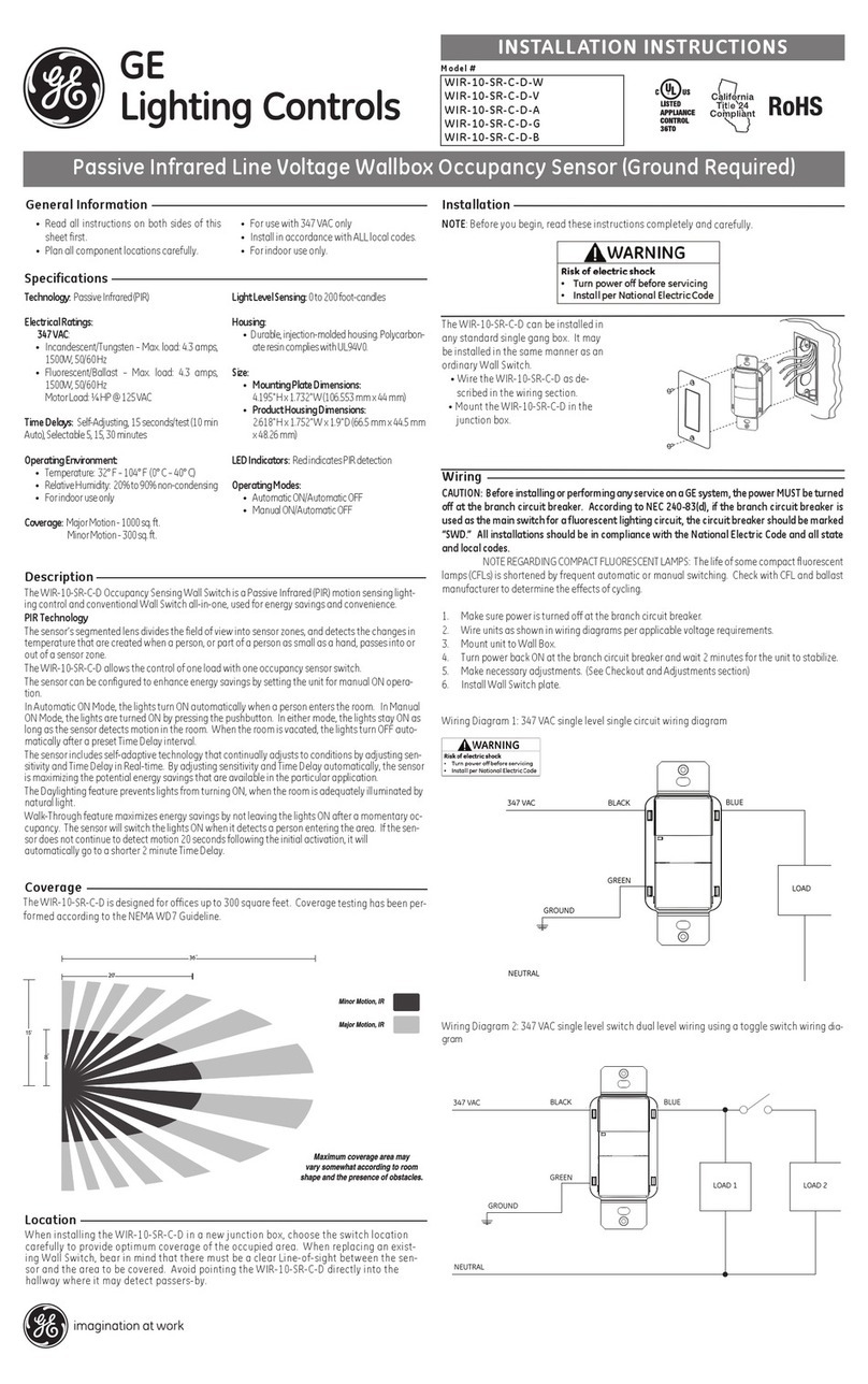 GE Lighting WIR-10-SR-C-D-W installation instructions