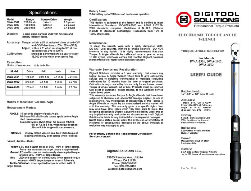 Digitool Solutions DWA-2501 user guide