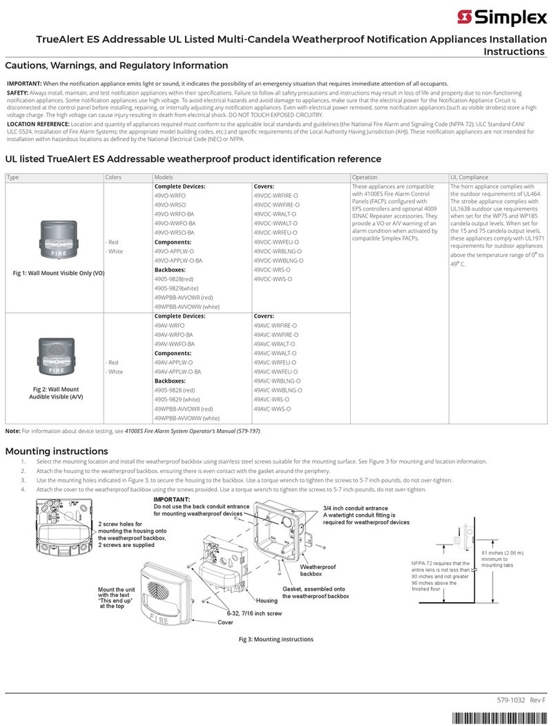 Simplex TrueAlert ES Service manual