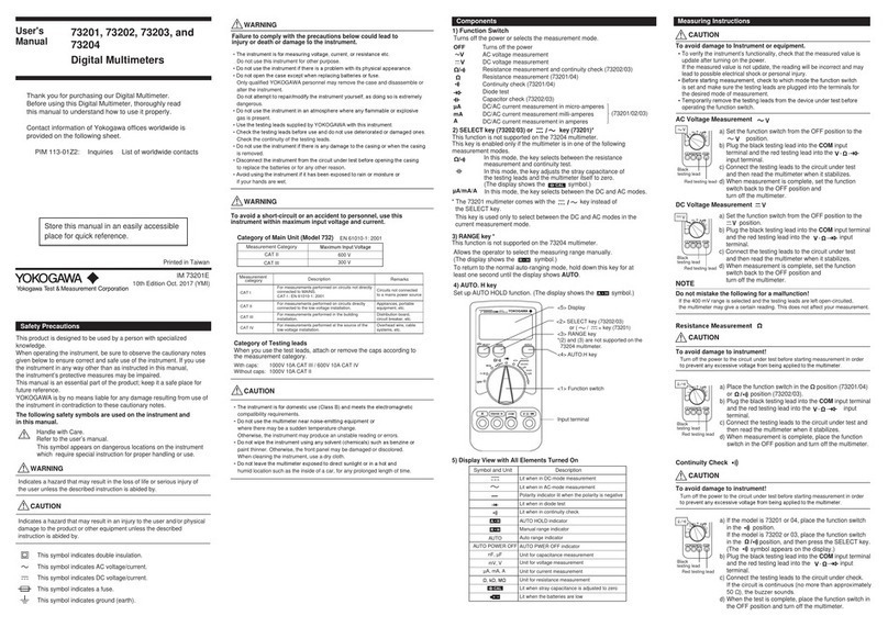 YOKOGAWA 73201 User manual