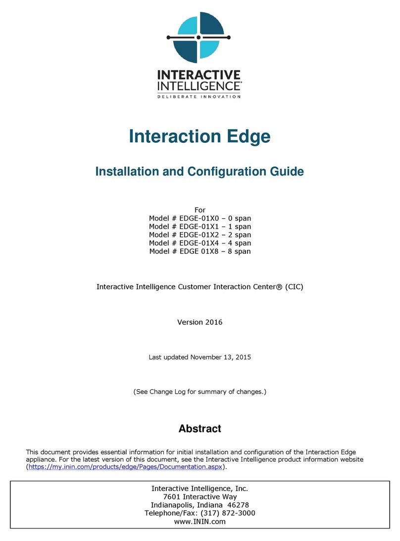 Interactive Intelligence Interaction Edge Operator's manual