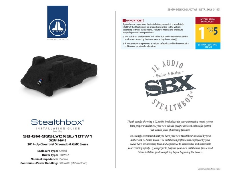 JL Audio Stealthbox SB-GM-3GSLVCNSL/10TW1 User manual